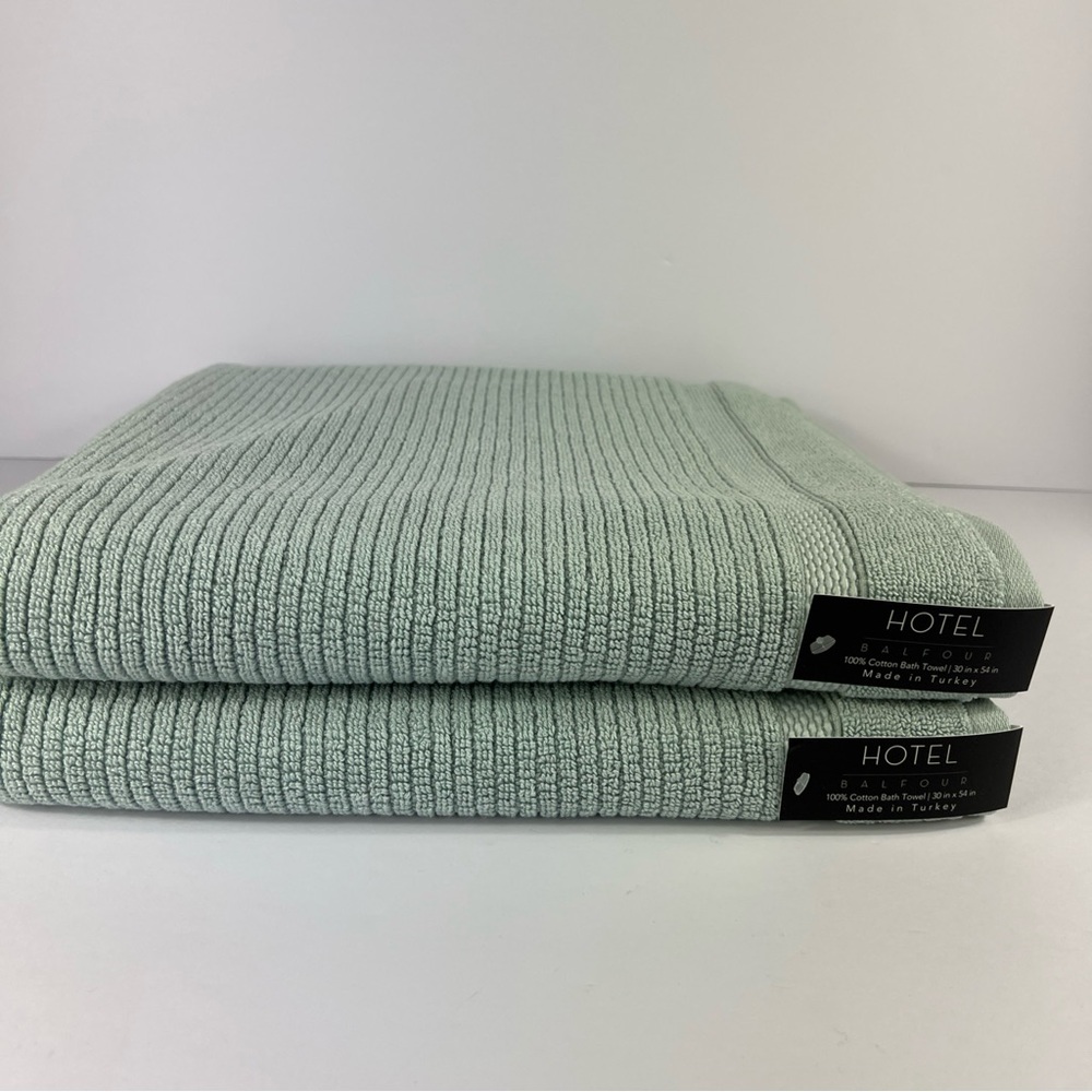 Hotel Balfour Bath Towels Set of 2 Sage Green Soft 100% Turkish Cotton NEW